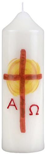 Kerze mit rotem Kreuz und Sonne, 165x50 mm