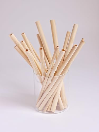 100PCS Outer Diameter 11mm, Reusable Bamboo Straws Individually Packaged Suitable for Milk, Tea, Coffee, Juice, Carbonated Beverages Suitable for Home, Party, Outdoor, Wedding, Festival Free from