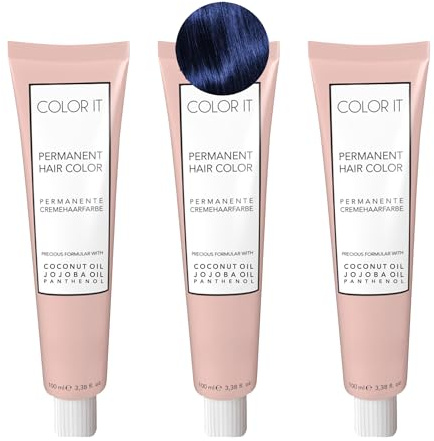 COLOR.IT by BM - Permanente Haarfarbe in Salonqualität, 3x 100ml (Mixton Blau, 3er Pack)