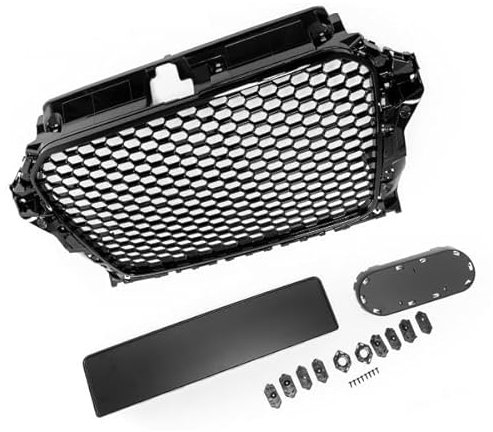Calandre avant en nid d'abeille compatible avec A3 8 V 12-16 avec support d'emblème