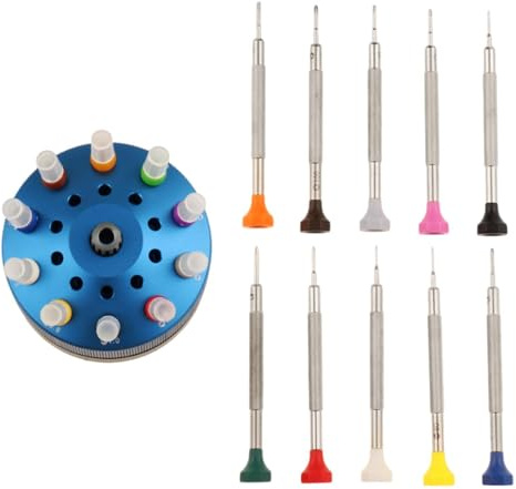 Perfeclan 10 pezzi Set di cacciaviti per orologi Strumenti di cacciaviti Strumenti di rimozione multifunzione hardware Strumenti di riparazione di orologi per