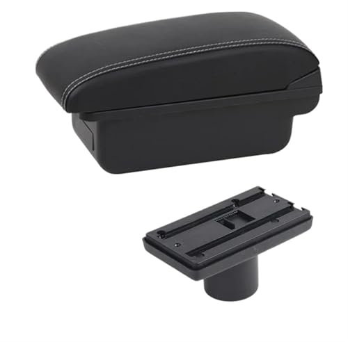 JBPIHZT Almacenamiento para Seat para Ibiza 6j para Ibiza 6L Caja De Reposabrazos Decoración De Estilo De Contenido De La Tienda Central con Portavasos Accesorios Caja Reposabrazos(B1 Línea Blanca)
