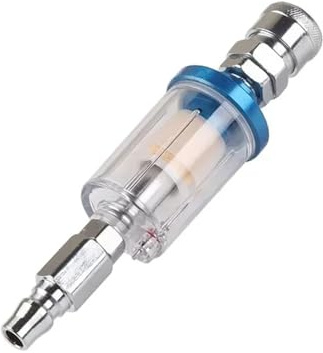 LIUSHENGJIE Separatore di acqua e olio per linea d'aria 1/4 NPT Ingresso e uscita Compressore d'aria e accessorio per utensili d'aria Essiccatore filtro umidità acqua (kit adattatore EU, 1 pz)
