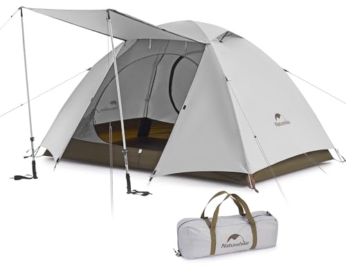 Naturehike Cloud Creek 2/3 personer campingtält ultralätt 7001 aluminium solskydd och vattentät för backpacking vandring utomhusäventyr (grå/2 personer)