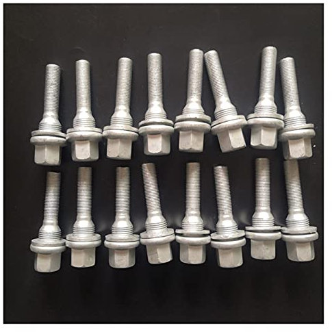 Bulloni per Ruote,Dadi per Ruote M12 X 1,25 Bulloni Lunghi Rotelle Rotelle Bulloni Sedili Piatti Pneumatici Pneumatici Uso adatto per Citroen Peugeot 301 3008 308 406 607(16 PCS)