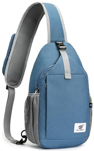 SKYSPER Axelväska RFID crossbody väska återvunnen crossbody ryggsäck reseryggsäck, Askblå, 7L, 3.9D x 7.8W x 15.3H, Återvunnen Rfid sling-väska