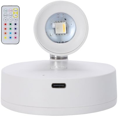 LED Spotlight ricaricabile Uplight | Telecomando nell'accento interno con testa girevole e barra luminosa morbida, strumento di illuminazione senza cavi | ideale per piante, sculture, o