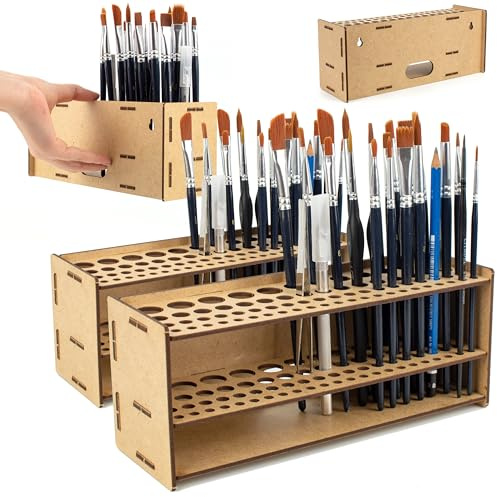 PROSCALE 2x Supporto Pennelli da Modellismo. Organizzatore Pennelli Hobby Artigianato Compatibile Vallejo Army Painter Citadel Soluzione Stoccaggio Miniature Warhammer