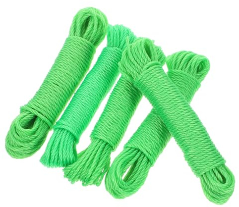 iplusmile 5 Cuerdas Antideslizantes para Tender Ropa, Resistentes al Viento, de Nailon, de 10 Metros, para Secado al Aire Libre