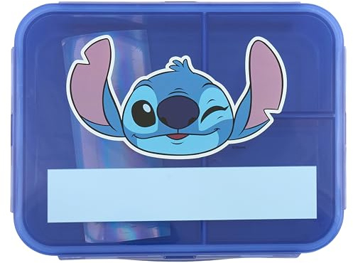 Disney Simply Stitch Kids Lunch Box Official Merchandise by Polar Gear - Gifts for Girls - Back to School Supplies – 3 Compartment Lunch Box for Kids