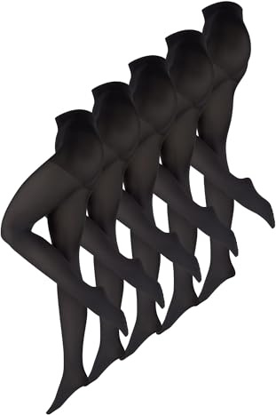 NUR DIE Damen Strumpfhose Goodbye Laufmaschen 60 DEN 5-Pack - blickdichte Strumpfhose mit Anti-Laufmaschen Technologie, robust, elastisch & komfortabel