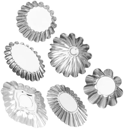 SAFIGLE 6pcs Stainless Steel Egg Tart Molds for Dessert and Pie Baking