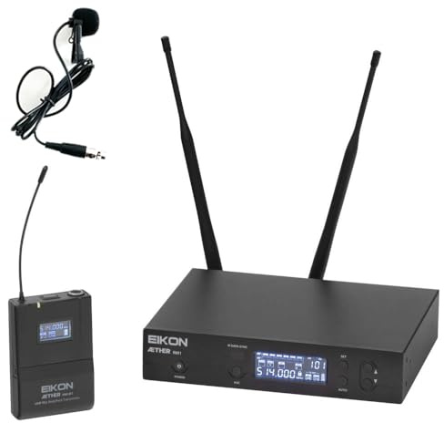 PROEL EIKON AETHER RM1HD - Sistema Microfonico Wireless UHF con microfono Lavalier-Pulce e Frequenza B: 823-832/863-865MHz, Nero