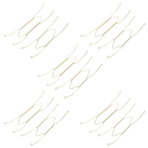 Ipetboom Lot de 10 Crochets Muraux à Ressort Invisibles pour Assiettes Supports Métalliques Incurvés 8 et 10 Pouces Support Vertical pour Décoration Murale et Exposition