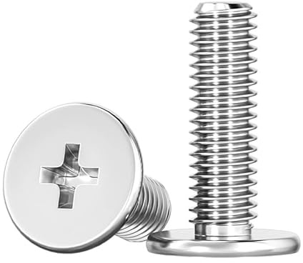 ORANXIN M5 x 60 (cabeza 9.5) 10 Pcs Extra fino Cruz Cabeza plana Pernos Acero inoxidable 304 De bajo perfil Ordenador Tornillos para máquinas