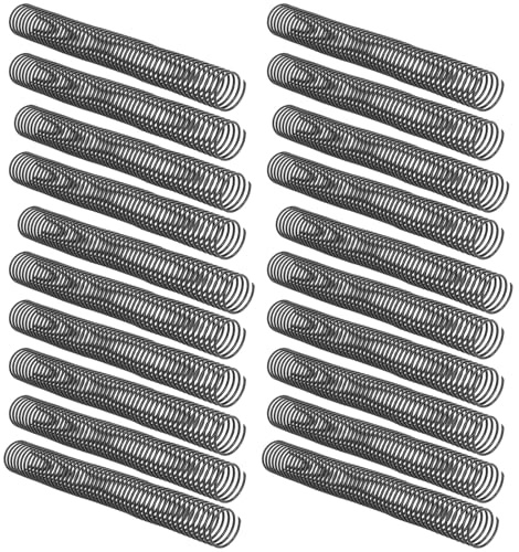 Deskium Lot de 20 bobines de reliure à 46 trous, 1,5 noir, pour cahiers à faire soi-même, boucle unique, PVC