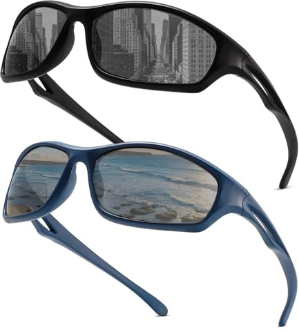 Hubeye Occhiali da lettura da Sole Uomo Donna Montatura in Plastica UV400 Wrap-Around Antiscivolo per Ciclismo Guidata Pesca Outdoor