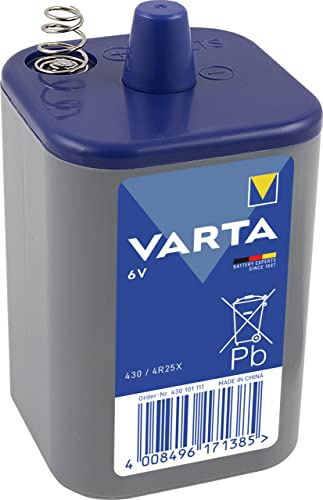VARTA Batterie 430, Blockbatterie 4R25X, 1 Stück, Zink-chlorid, 6V, Einsatzschwerpunkt in Sicherungsgeräten z.B. Alarmanlagen, Dauerlichtlampen oder Blinklampen