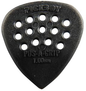 Pickboy Plektrum Pos-A-Grip - 1,00 mm - stark - Carbon Nylon - 12 Stück - schwarz - klarer Klang