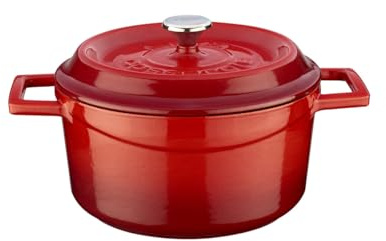 LAVA Cookware LV Y TC 20 K2 pirofila Rotonda, Diametro 20 cm, in ghisa, Colore: Rosso