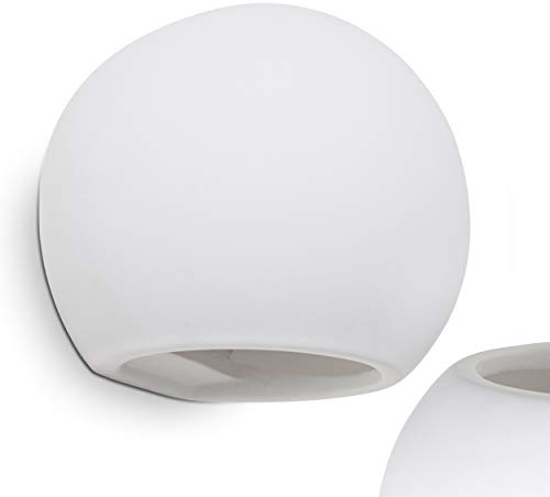 Wandleuchte Flot aus Keramik in weiß, Wandlampe mit Up & Down-Effekt, 1 x G9-Fassung, Innenwandleuchte mit handelsüblichen Farben bemalbar, ohne Leuchtmittel