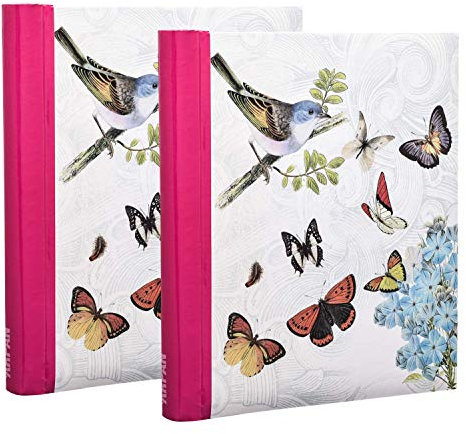 Arpan 2 Pack of Photo Albums Self Adhesive Picture Book Modern Style Ring Binder Totaling 72 Sheets 144 Sides - Butterfly