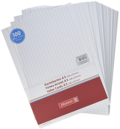 Brunnen Karteikarte A5 lin ws 100St