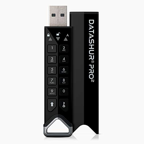 iStorage datAshur PRO2 64 Go - Clé USB sécurisée - Certifié FIPS 140-2 niveau 3 - Protégé par mot de passe - Résistant à la poussière et à l'eau