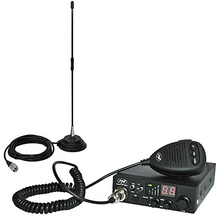 Paquete emisora ​​de Radio CB PNI Escort HP 8024 ASQ, 4W, Am-FM, 12/24V + Antena PNI Extra 40 CB
