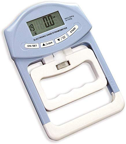 KEEDA Dinamometro digitale a mano, max. 90kg / 198lb Misuratore elettronico della forza di presa, presa mano (Blu)
