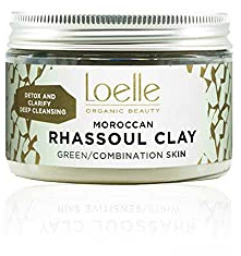 Loelle - Reine grüne Tonerde Pulver - Natürliches Mittel gegen Akne und Mitesser, ideal für fettige- & Mischhaut - Mattierende & reinigende Gesichtsmaske - Rhassoul Creme aus Marokko (150g)