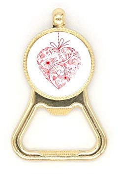 Flowers Vines Valentine's Day Red Beer Bottle Cap Opener Stainless Steel Key Chain