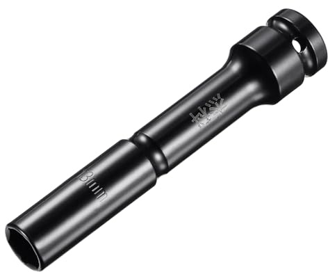 sourcing map 1/2 Drive by 13mm Thin Wall Impact 6 Point Socket, High Carbon Steel Metric Sizes (Only 6 Point Socket with Thin Wall Design)
