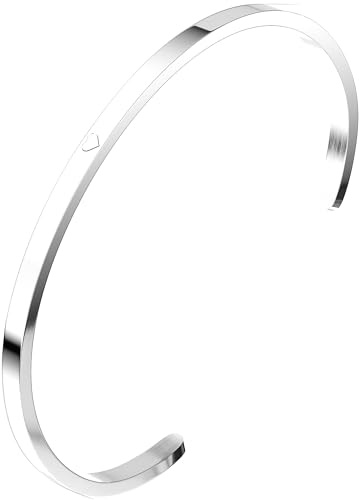THIORA Armreif Damen Edelstahl | Verstellbar | Gravuren und Motive | 3 mm | Ø 64 mm | offene anpassbare Form | filigran kombinierbar | Schmuckbox