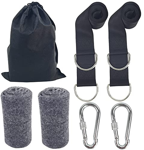 Schaukel Befestigung，Hängematte Befestigung Aufhängung Schaukel Gurt mit 2 Baumschutz Polster und 2 Schwerlast Karabinern für Hängesessel, Hängematte, Schaukel und Veranda-Schaukel