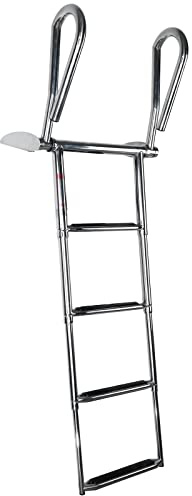 Amarine Made Boat Ladder Stainless Steel Telescoping Ladder Swim Step for Dock, Marine Pontoon/Yacht/Swimming Pool