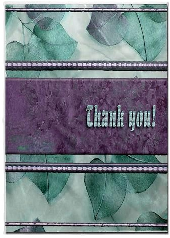 3dRose Beverly Turner Design - Leaves Thank You Purple and Green - Towels (twl-18907-2)