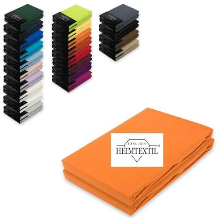 EXKLUSIV HEIMTEXTIL Doppelpack Jersey Spannbettlaken Premium Terrakotta 120 x 200 cm