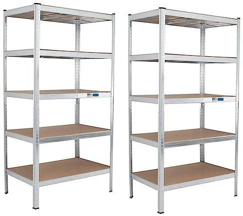 TRUTZHOLM 2X Schwerlastregal 180x90x60cm Lagerregal XL Werkstattregal Weitspannregal Traglast je 875 kg