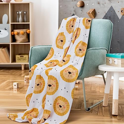 Paco Home Kinderdecke Babydecke Kuscheldecke Verschiedene Motive Flauschig Weich Kinderzimmer Spielzimmer Waschbar, Farbe:Weiß_Gelb, Größe:127x150cm