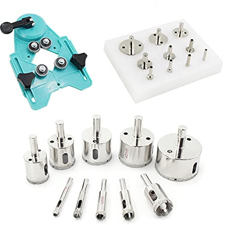 6mm to 30mm 50mm Diamond Core Drill Bits Hole Saw Drill Bit Set, Tool Kit for Cutting Glass Tile Porcelain Marble and Ceramic (8Pcs, 11Pcs, 10Pcs Plus Locator)