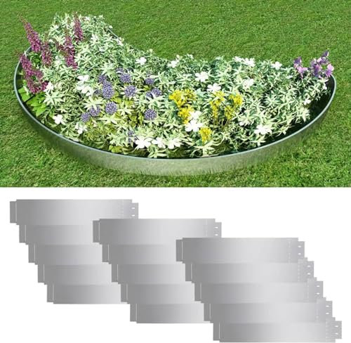 Homgoday Zaunelemente für Rasen, 15 Stück, verzinkter Stahl, 100 x 20 cm, Gartentor, Zauntor für den Außenbereich, Zauntür für den Außenbereich, Barriere für Cortilev