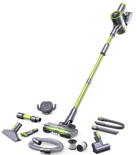kalado KCV600 Aspirapolvere Senza Fili 33Kpa, Scopa Elettrica Senza Fili 480W con multi accessori 10 in 1, display con LED, tubo di prolunga, 40 Minuti di Autonomia, 3 modalità di aspirazione
