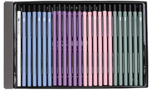 Qcwwy HB-Bleistift-Set, 24-teilig, HB-Bleistifte mit Radierstift, Sechskant-Bleistiftset aus Holz, Künstler-Malstifte, Kritzelstifte-Set Zum Zeichnen, Skizzieren, Kritzeln,