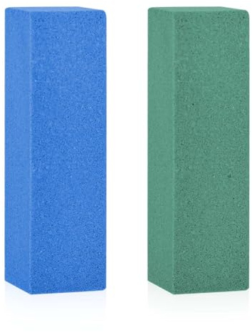 lasuroa 2 Stück Gummi Schleifstein, Snowboard-Gummistein Kantenschleifstein aus Gummi Ski-Snowboard-Tuning-Ausrüstung zum Entfernen von Rost und Graten, Grün 60er Körnung, Blau 120er Körnung
