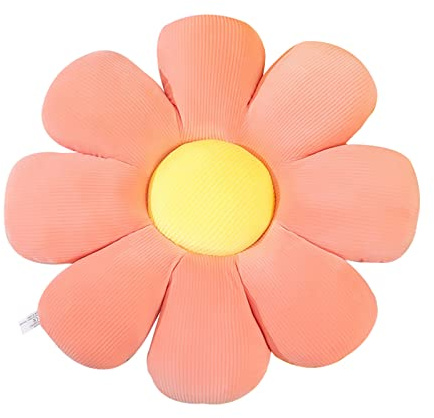 Yoisdtxc Gänseblümchenkissen, niedliches Plüschkissen, dekorative Bodenkissen für Teenager, Mädchen, Schlafzimmer, Sofa und Bettdekoration (Rosa, 38 cm)