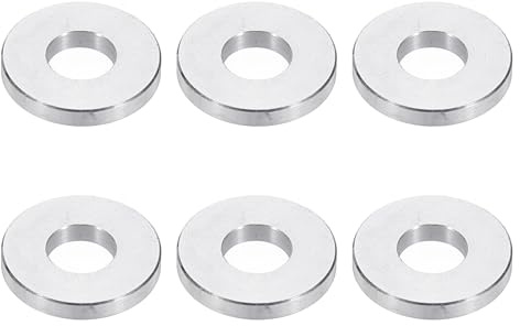 PATIKIL Rondelles en Aluminium M8, 6pcs Entretoise Métallique à Vis Ronde, Rondelle Plate pour Vis Tige Écrous Boulons, Bague d'Écartement en Métal 8.5mm ID x 20mm OD x 3mm Hauteur