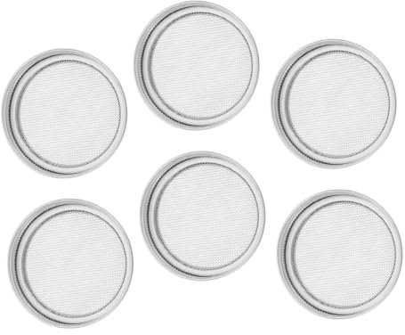 Mikinona 6stücke Sprossenglasdeckel Aus Netzgewebe Für Einmachgläser Deckel Zum Keimen Von Soja Und Salat Küche Und Bio-keimset Geeignet