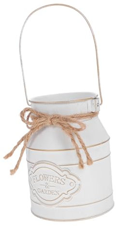 Vaguelly Vintage Eisenkunst Blumeneimer Mit Griff Rustikaler Flower Bucket Für Balkon Garten Und Innendekoration Praktische Pflanzvase Für Frische Und Stilvolles -Design