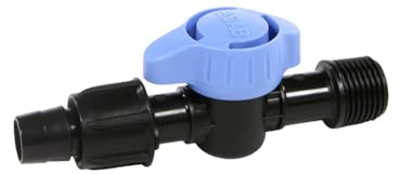 SAB Valvola Rubinetto Tape Filettata Maschio 16X1/2 per Tubo Acqua Manichetta Gocciolante, 10 Pezzi, Ideale per impianti di irrigazione a goccia in giardino, balcone e orto